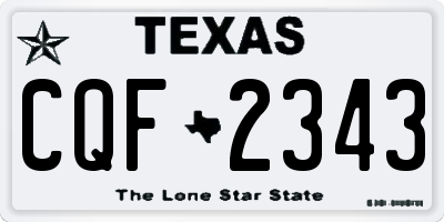 TX license plate CQF2343
