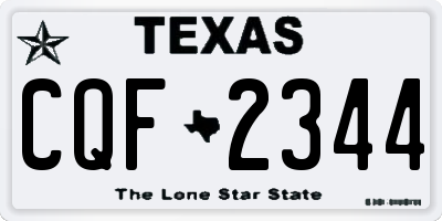 TX license plate CQF2344
