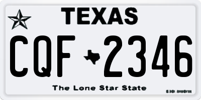 TX license plate CQF2346