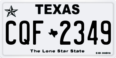 TX license plate CQF2349