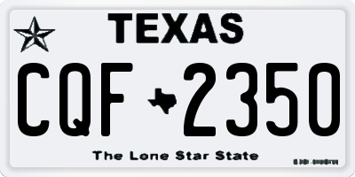 TX license plate CQF2350