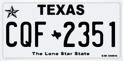 TX license plate CQF2351