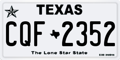 TX license plate CQF2352