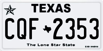 TX license plate CQF2353