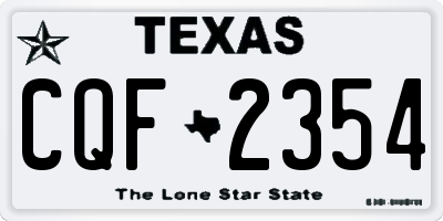 TX license plate CQF2354