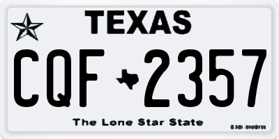 TX license plate CQF2357
