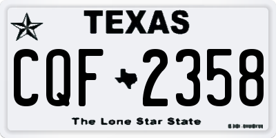 TX license plate CQF2358