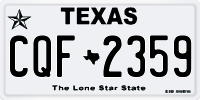 TX license plate CQF2359
