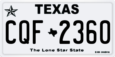 TX license plate CQF2360