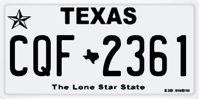 TX license plate CQF2361