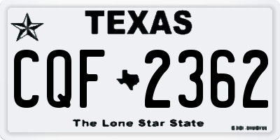 TX license plate CQF2362