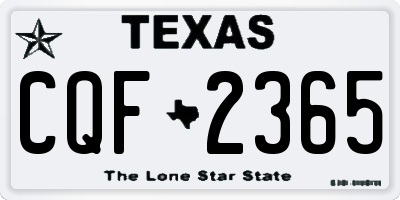 TX license plate CQF2365