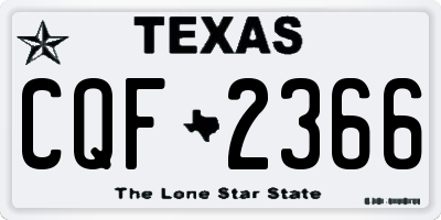 TX license plate CQF2366