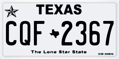 TX license plate CQF2367