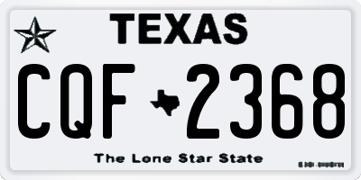 TX license plate CQF2368
