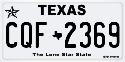 TX license plate CQF2369