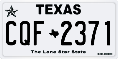 TX license plate CQF2371