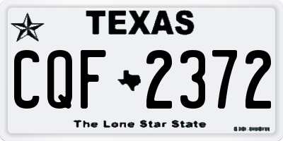 TX license plate CQF2372