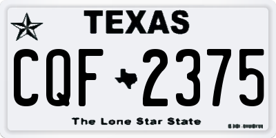 TX license plate CQF2375