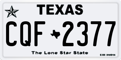 TX license plate CQF2377