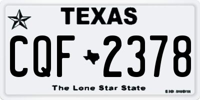 TX license plate CQF2378