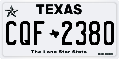 TX license plate CQF2380