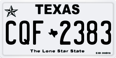 TX license plate CQF2383