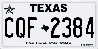 TX license plate CQF2384