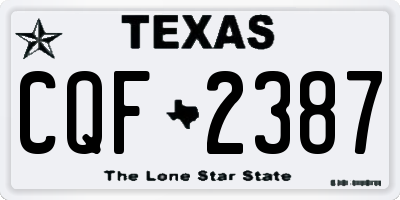 TX license plate CQF2387