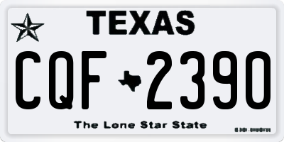 TX license plate CQF2390