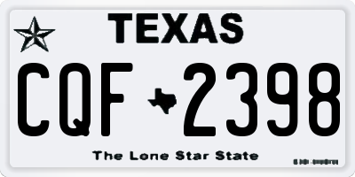 TX license plate CQF2398