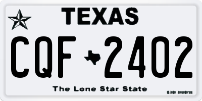 TX license plate CQF2402