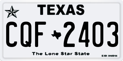 TX license plate CQF2403
