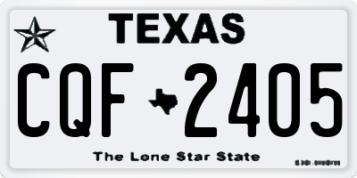 TX license plate CQF2405