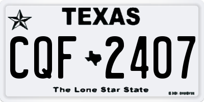 TX license plate CQF2407