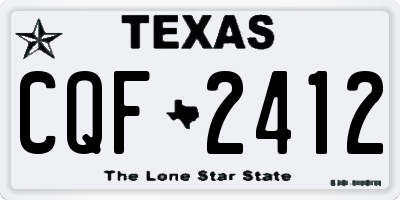 TX license plate CQF2412