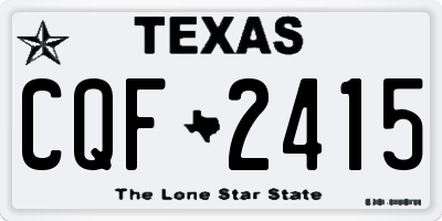 TX license plate CQF2415