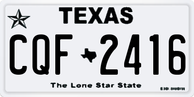 TX license plate CQF2416