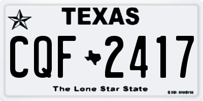 TX license plate CQF2417