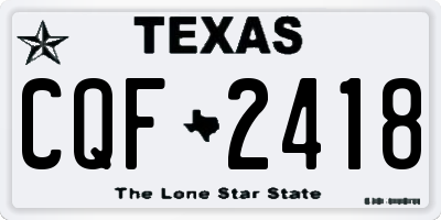 TX license plate CQF2418