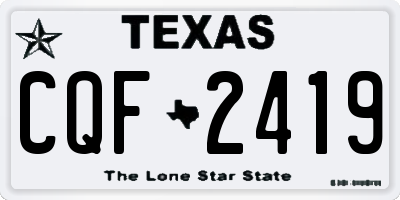 TX license plate CQF2419