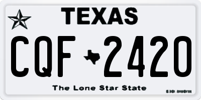 TX license plate CQF2420