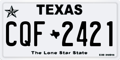 TX license plate CQF2421
