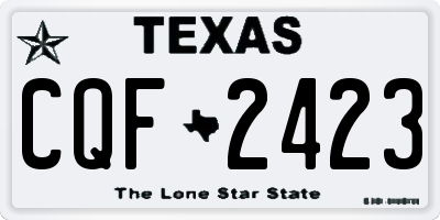 TX license plate CQF2423