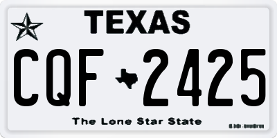 TX license plate CQF2425