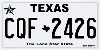 TX license plate CQF2426