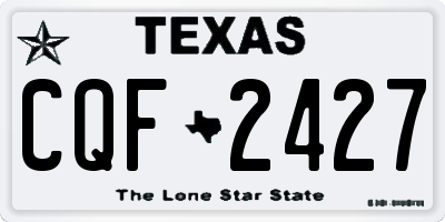 TX license plate CQF2427