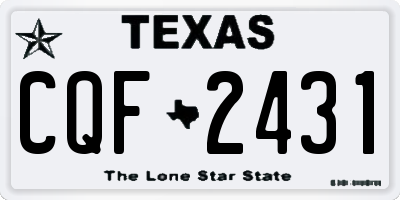 TX license plate CQF2431