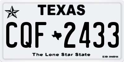 TX license plate CQF2433