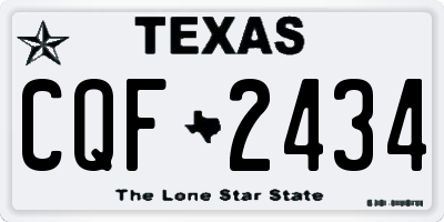 TX license plate CQF2434
